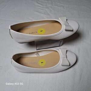 White Ballet Flats with Bow